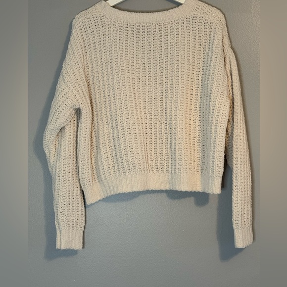 Love Tree Cropped Fuzzy White Sweater Size: S - Picture 2 of 3